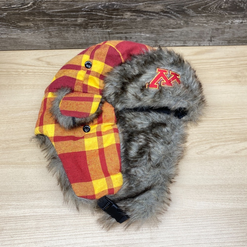 Minnesota Golden Gophers Hat Trapper Winter Faux Fur Lined Outdoors